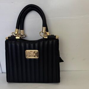 bebe Black Mini Bag with Gold Hardware